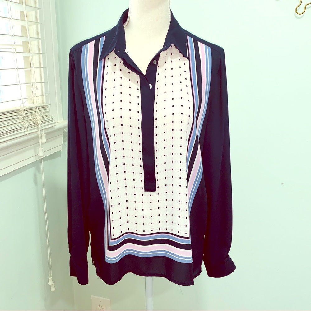 LOFT Ann Taylor popover top sz Small